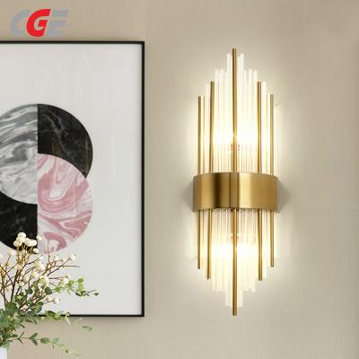 CGE-WL-A02 Modern Style Metal Round lampshade Decorative Crystal E26 Base Wall Lights for Home Decor