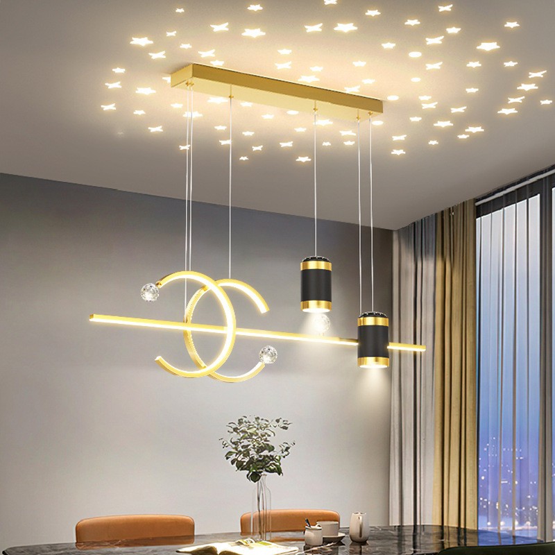 CGE-0682  Kitchen Island Lighting Linear Chandeliers Rectangle Pendant Light Fixtures for Dining Room 