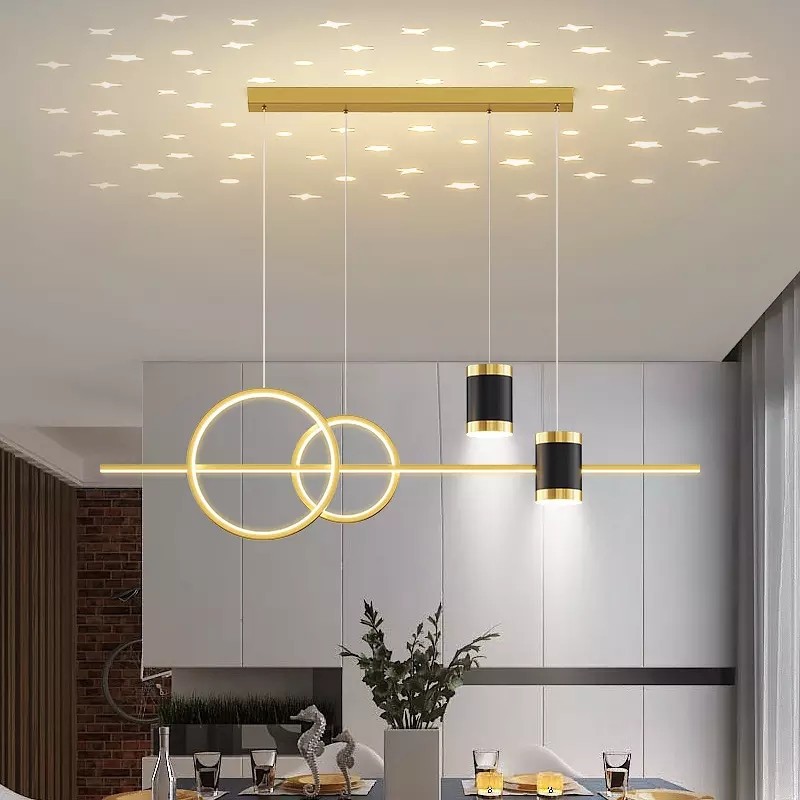 CGE-0682  Kitchen Island Lighting Linear Chandeliers Rectangle Pendant Light Fixtures for Dining Room 