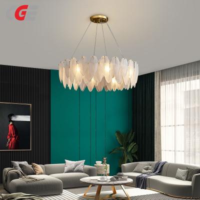 CGE-5181 Linear Glass Feather Chandelier