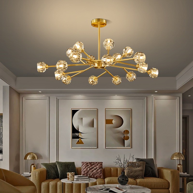 CGE-5811 Chandelier with Frosted Glass Modern Pendant Light Molecules Geometric Ceiling Light Hanging Lighting for Living Room 