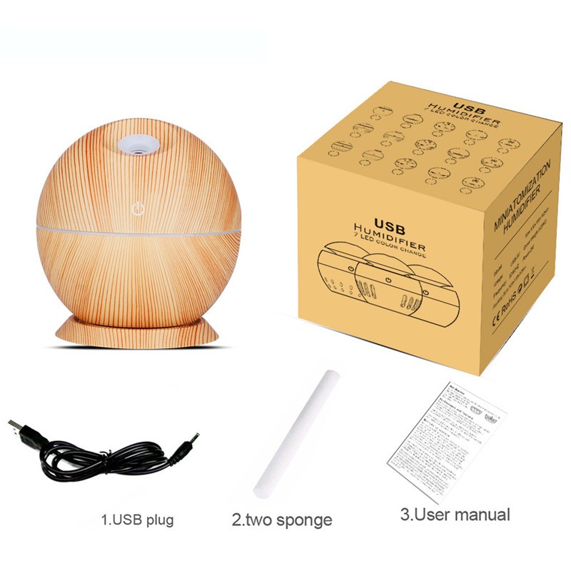 CGE-ADL-CY06 130ml Wood Grain Aroma Diffuser Mini Humidifier