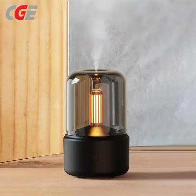 CGE-ADL-DQ702 Candlelight Flame Air Diffuser Portable Essential Oil Diffuser Noiseless 120ML Aroma Diffuser Waterless Auto-Off Protection for Spa Home Yoga Office Bedroom