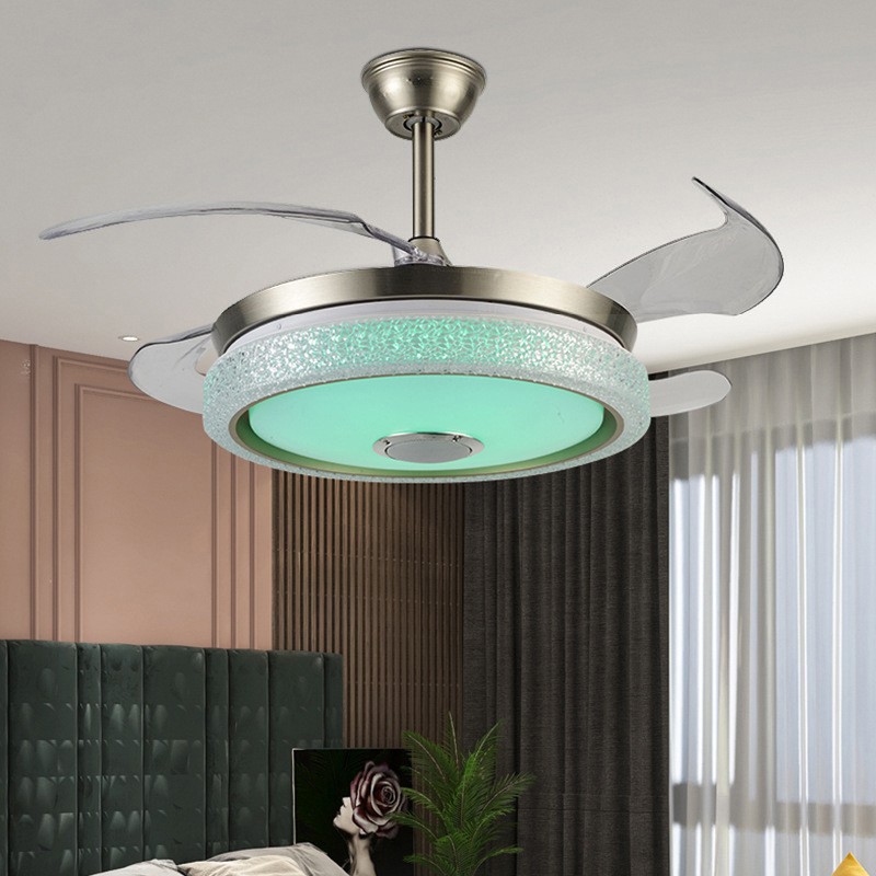 CGE-B6200 42 inch Retractable Ceiling Fan with Lights Remote Control Dimmable LED Smart Indoor Ceiling Fan 6-Speed Noiseless DC Motor  Indoor Outdoor Ceiling Fans for Patios  Living Rooms