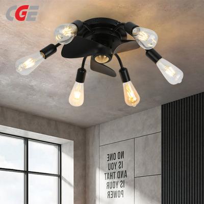 CGE-D1053 Industrial Ceiling Fan with Lights Farmhouse Caged Ceiling Fan with Noiseless Motor Remote Control and 6-Speed Adjustable