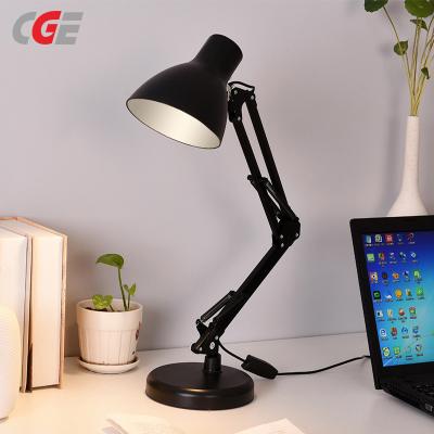 CGE-DEL-830 High Quality Table Lamp Nordic Dimming Eye Lamp High Elastic Spring Adjustable Long Arm Folding Arm Clip Light Black Matte Table Lamp for Study Office Energy Desk Lamp Energy Saving