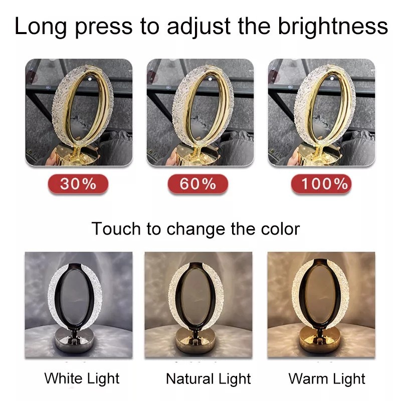 CGE-DEL-C22 Rechargeable Gold Cordless 3 Color Dimmable Adjustable Brightness Desk Lamp 