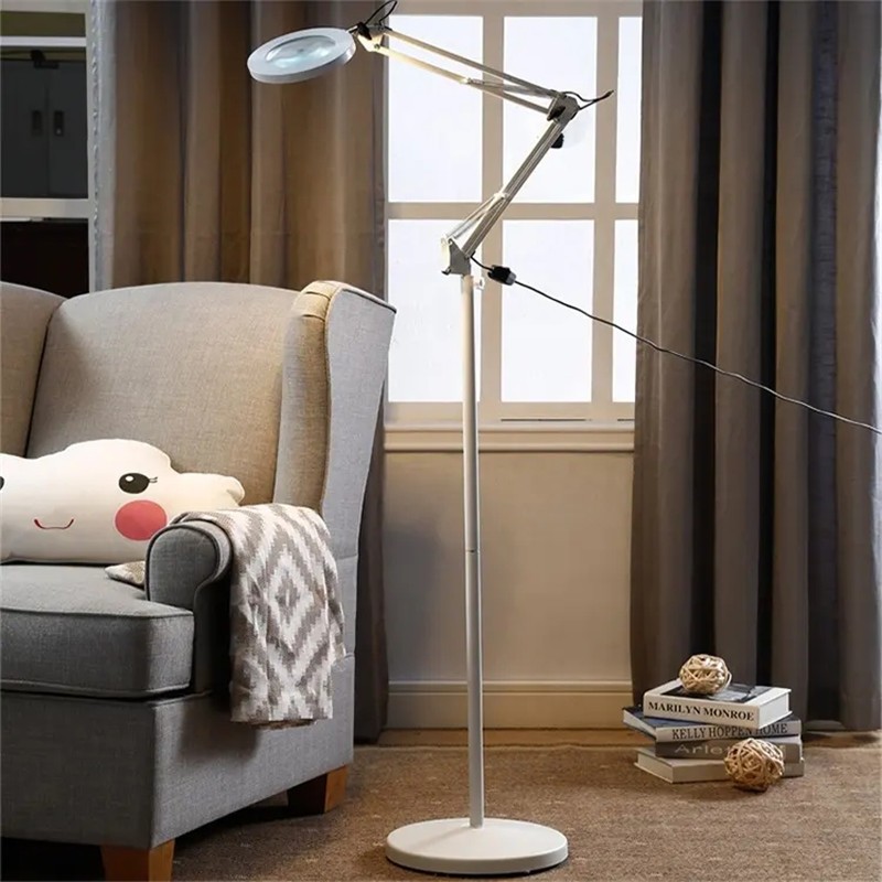 CGE-DEL-F336 Tattoo Beauty Lamp Without Shade Manicure Beauty Semi-Permanent LED Cold Light Lashes Tattoo Tattoo Work Dedicated Floor Lamp  8 times Magnifying Glass 