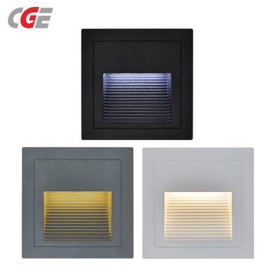 CGE-DJ030W-C05 Waterproof IP65 Downward Foot Light 3W Embedded Wall Lamp Indoor Outdoor Aluminum Staircase LED Step lights