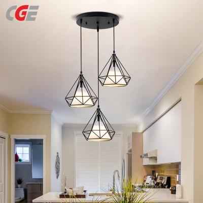 CGE-PD002 Retro Wrought Iron Industrial Style Personality Creative Restaurant Surviving Room Bedroom Study Bar Tercet Chandelier