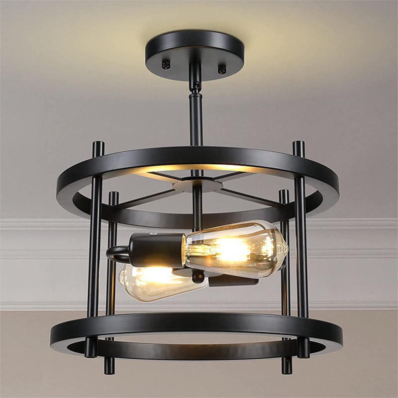 CGE-PD010 Farmhouse Drum Chandelier for Dining Room