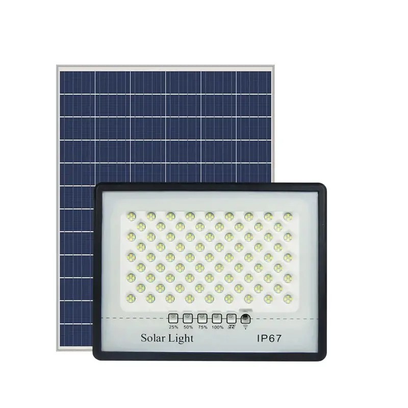 CGE-RVC082 LED Solar Flood Lights Street Flood Light Outdoor Wall Lights IP67 Waterproof with Remote Control Security Lighting for Yard Garden