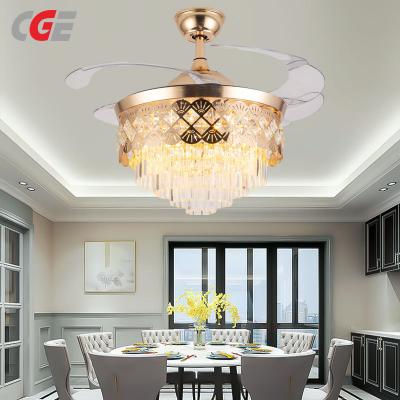 CGE-T1372 Crystal Ceiling Fan with Integrated Light