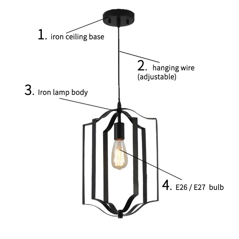 CGE-TL015-1 Industrial Vintage Hanging Light Fixture 