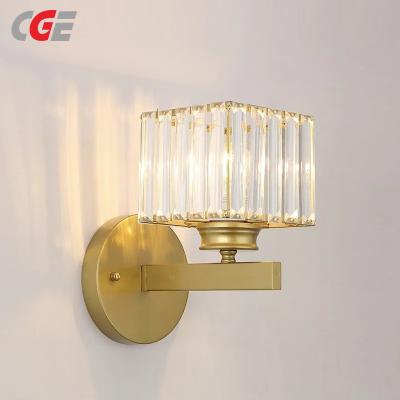 CGE-WL-051 Crystal Golden Wall Sconces Crystal Bathroom Wall Lamp Modern Crystal Bathroom Vanity Lights