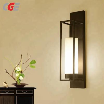 CGE-WL-1764 Industrial Iron Art Lamp Body Wall Sconces Vintage Cylindrical Glass Lampshade Wall Lighting for Living Room Bedroom Hallway