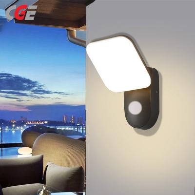 CGE-WL-1767 Wall Lights Outdoor Waterproof  Motion Sensor LED Wall Lamp 12W Wall Mount Lighting Fixture for Patio Porch Garden