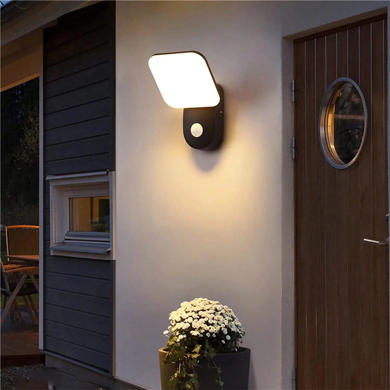 CGE-WL-1767 Wall Lights Outdoor Waterproof  Motion Sensor LED Wall Lamp 12W Wall Mount Lighting Fixture for Patio Porch Garden