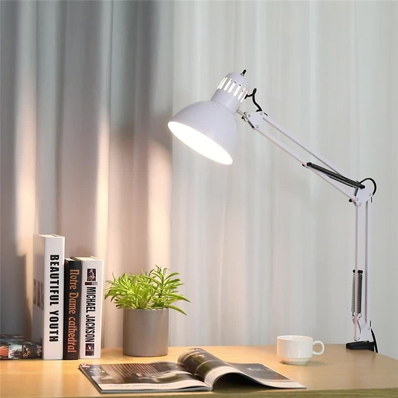 CGE-DEL-8008 Portable LED Desk Lamp with Clamp Adjustable Swivel Arm  Architect Lamp for Home Office Reading Working 